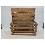 2 Primitive Wooden Apple Crates