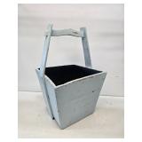 Primitive Painted Wooden Rice Bucket