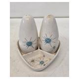 Franciscan Atomic Starburst S&P Shakers with Tray