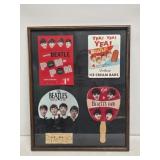 Framed Beatles Memorabilia