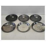 6 Primitive Metal Blue Bird Pie Pans