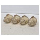 4 Glass Pig Coin Banks
