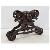Primitive Clover Leaf Cast Iron Hay Trolley