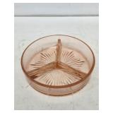 Pink Depression Glass Divided Dish