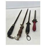 4 Vintage Knife Sharpening Steels