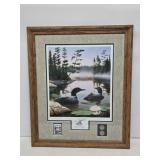 1990 Leo Stans Loon Print with Stamp & Coins