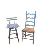 Wooden Ladderback Chair & Bar Stool