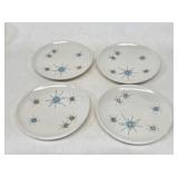 4 Franciscan Atomic Starburst 6.5" Bread Plates