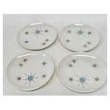 4 Franciscan Atomic Starburst 6.5" Bread Plates