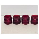 4 Red Glass Railroad Lantern Globes