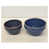 2 Miniature Stoneware Mixing Bowls