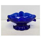 Cobalt Blue Glass Fruit Basket