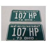 1973 Ohio License Plate Matched Set