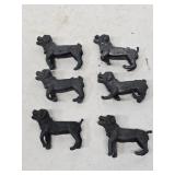 6 Lead Dog Figurines