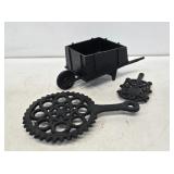 Cast Metal Trivets & Wheelbarrow