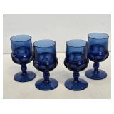 Tiara Crown Imperial Blue Glass Goblets