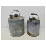 2 Primitive Metal Kerosene Cans