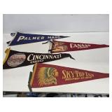 4 Vintage Felt Souvenir Pennants