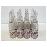 12 Vintage Pepsi-Cola Glass Bottles