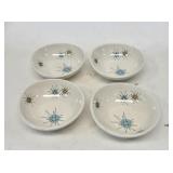 4 Franciscan Atomic Starburst 5" Berry Bowls