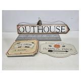 4 Primitive Wooden Home Decor Signs