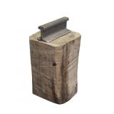 Handmade Railroad Iron Anvil with Tree Stump Base