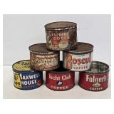 6 Early Coffee Advertising Tins