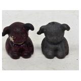 2 Miniature Cast Iron Pups