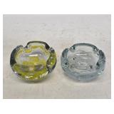 2 Art Glass Ash Trays