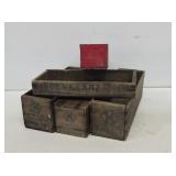 5 Primitive Wooden Cheese Boxes