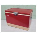 Vintage Red Metal Coleman Cooler