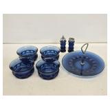 Tiara Crown Imperial Blue Glass Dishes