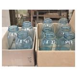9 Blue Ball Glass 1/2 Gallon Fruit Jars