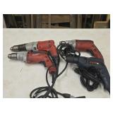 4 Milwaukee & Ryobi 3/8" Electric Drills