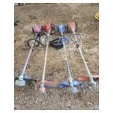 4 Assorted Straight Shaft Weedeaters