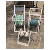 3 Garden Hose Reels with Hose