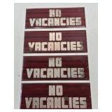 Early Metal No Vacancies Reflective Signs