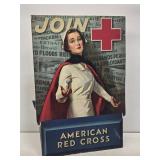 WW2 Red Cross Lithograph Easel Back Sign