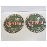 2 NOS Patoka Lily Flour Jasper, IN Paper Labels