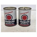 2 NOS Havoline Motor Oil Coin Banks