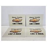 4 Chevy Trucks Cardstock Signs