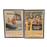 2 Johnson Outboard Motors Advertising Posters