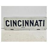 NOS 1921 Cincinnati License Plate Topper