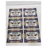 6 Early Birdseye, IN Paper Sorghum Labels