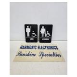 3 Assorted Plastic Signs