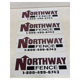 4 Metal Northway Fence Advertising Signs
