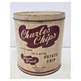 Charles Potato Chips Metal Advertising Can