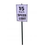Speed Limit 15MPH Sign with Post