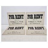 NOS For Rent Cardstock Signs