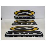 3 New AXO Cycling Embossed Metal Signs